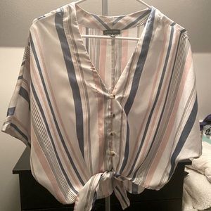 Front Tie Top with Stripes